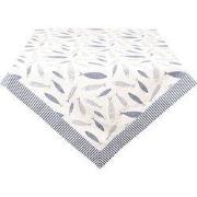 Clayre & Eef Tafelkleed  100x100 cm Blauw Wit Katoen Vissen Tafellaken