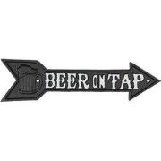 Clayre & Eef Tekstbord  32x8 cm Bruin Ijzer Beer On Tap Wandbord