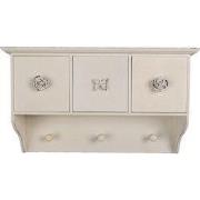 Clayre & Eef Wandkapstok 3 haken  41x12x24 cm Wit Mdf Kunststof Rechth...