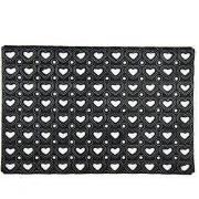Clayre & Eef Deurmat  60x40 cm Zwart Rubber Rechthoek Harten Mat