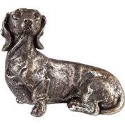 Clayre & Eef Decoratie beeld hond Hond 23 cm Zilverkleurig Polyresin W...