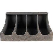 Clayre & Eef Bestekbak  41x29x17 cm Grijs Hout Rechthoek Bestekhouder