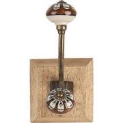 Clayre & Eef Wandhaak 10x11x18 cm Bruin Hout Metaal