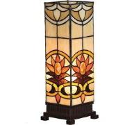 Lumilamp Tiffany Tafellamp 12x12x35 cm Beige Bruin Glas