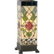 Lumilamp Tiffany Tafellamp 18x18x45 cm Beige Groen Glas Roos