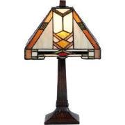 LumiLamp Tiffany Tafellamp  22x22x38 cm  Beige Geel Glas Tiffany Burea...