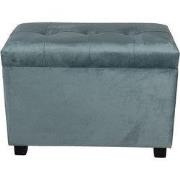 Clayre & Eef Poef  60x36x43 cm Groen Hout Textiel Rechthoek Hocker