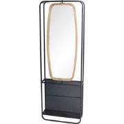 Clayre & Eef Spiegel  54x160 cm Zwart Hout Rechthoek Grote Spiegel