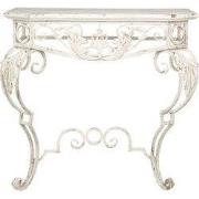 Clayre & Eef Sidetable  86x44x81 cm Wit Ijzer Hout Rechthoek Wandtafel