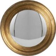 Clayre & Eef Spiegel  Ø 34 cm Goudkleurig Hout Rond Bolle Spiegel