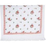 Clayre & Eef Gastendoekje  40x66 cm Wit Roze Katoen Rozen Toilet handd...