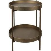 Clayre & Eef Bijzettafel  Ø 52x60 cm Koperkleurig Metaal Rond