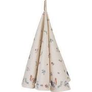 Clayre & Eef Theedoek  Ø 80 cm Beige Blauw Katoen Rond Kip en Haan Keu...