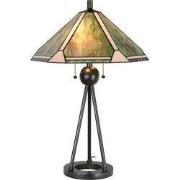 Lumilamp Tiffany Tafellamp Ø 50x73 cm Groen Bruin Metaal