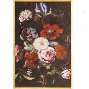Clayre & Eef Schilderij  40x60 cm Zwart Rood Hout Textiel Rechthoek Bl...