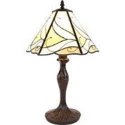 Lumilamp Tiffany Tafellamp Ø 31x43 cm Beige Wit Glas
