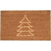Clayre & Eef Deurmat  75x45 cm Bruin Kokosvezel Pvc Rechthoek Kerstboo...