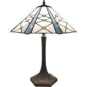 Lumilamp Tiffany Tafellamp Ø 42x54 cm Wit Grijs Glas