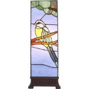 Lumilamp Tiffany Tafellamp 18x18x48 cm Blauw Glas Vogel