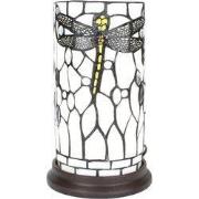 Lumilamp Tiffany Tafellamp Ø 15x26 cm Wit Grijs Glas Libelle