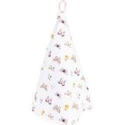 Clayre & Eef Theedoek  Ø 80 cm Beige Roze Katoen Rond Vlinders Keukenh...