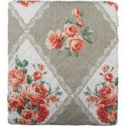 Clayre & Eef Bedsprei  240x260 cm Grijs Roze Katoen Polyester Rechthoe...