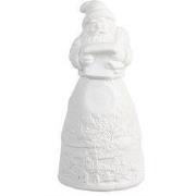 Clayre & Eef Kerstdecoratie met LED-verlichting Kerstman Ø 5x11 cm Wit...