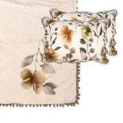 Clayre & Eef Bedsprei 220x240 cm Wit Grijs Polyester Sprei