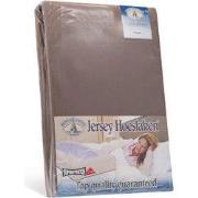 H&D Dubbel Jersey Hoeslaken - Taupe Tweepersoons 140x200cm - 100% Kato...