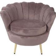 Clayre & Eef Fauteuil 83x75x76 cm Roze Textiel Hout