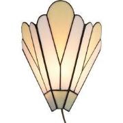 LumiLamp Wandlamp Tiffany 20x10x29 cm Wit Beige Glas Metaal