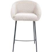 Barstoel Stof Taupe - Zithoogte	65cm - 52x42x88cm - Lova - Set van 2