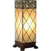 Lumilamp Tiffany Tafellamp 18x45 cm Beige Bruin Glas