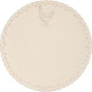 Clayre & Eef Dinerbord  Ø 26 cm Beige Keramiek Rond Kip Eetbord