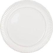 Clayre & Eef Dinerbord  Ø 27 cm Wit Dolomiet Rond Bord