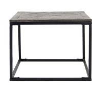 Bijzettafel Massief Mangohout met Parketpatroon Grijs