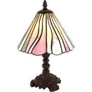 LumiLamp Tiffany Tafellamp  Ø 20x34 cm  Roze Beige Glas Kunststof Tiff...