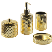 Beliani CUMANA - Badkameraccessoire set-Goud-Dolomiet