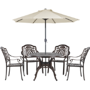 Beliani SALENTO - Tuintafelset-Bruin-Aluminium