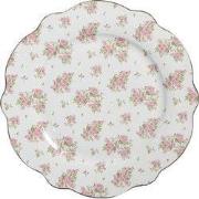 Clayre & Eef Dinerbord  Ø 27 cm Roze Porselein Rozen Eetbord