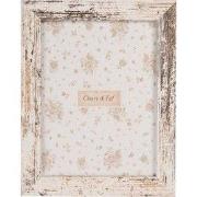 Clayre & Eef Fotolijst 10x15 cm Wit Bruin Houtproduct