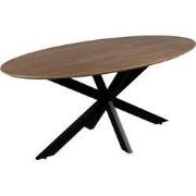 QUVIO Eettafel Sofia– Ovaal – 180x90 cm – Kruispoot –  Bruin