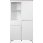 Hoog dressoir met 3 deuren, 3 legplanken, 1 lade en 2 open vakken, dec...