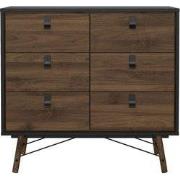 Dubbele ladekast met 6 lades en metalen onderstel B101,8 cm  JOYCE