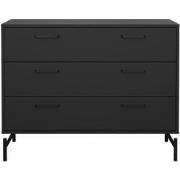 Ladekast met 3 lades matzwart met metalen onderstel B98,7 cm  BORA