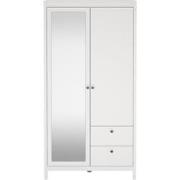 Kleerkast met 2 deuren (waarvan 1 spiegeldeur) en 2 lades wit H199 cm ...