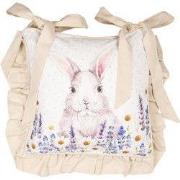 Clayre & Eef Kussenhoes Stoelkussen  40x40 cm Wit Paars Katoen Vierkan...