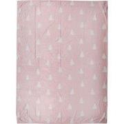 Clayre & Eef Plaid  130x170 cm Roze Wit Polyester Kerstbomen Deken