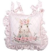 Clayre & Eef Kussenhoes Stoelkussen  40x40 cm Roze Katoen Konijn Sierk...