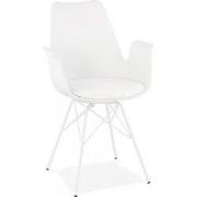 Stoel met armleuningen SALY 585x50x82 cm Wit